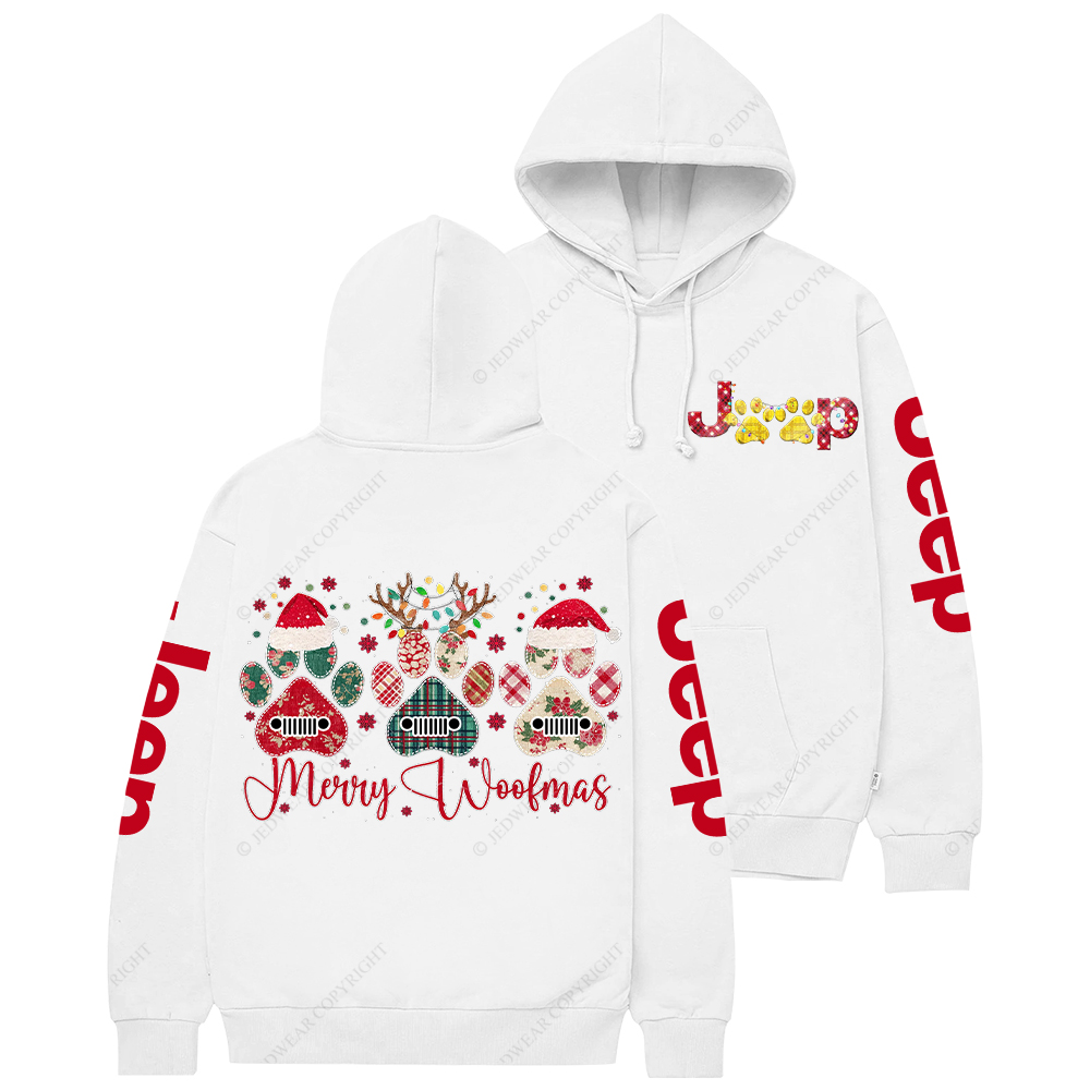 Retro Merry Woofmas Dog Paw Jp Casual Hoodie