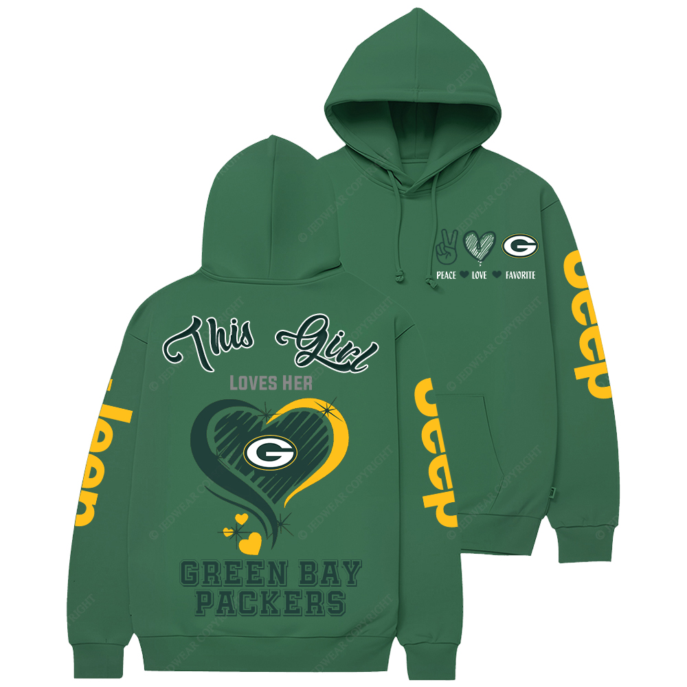 This Girl Loves Her Green Bay Packers Football  Jp Casual Hoodie