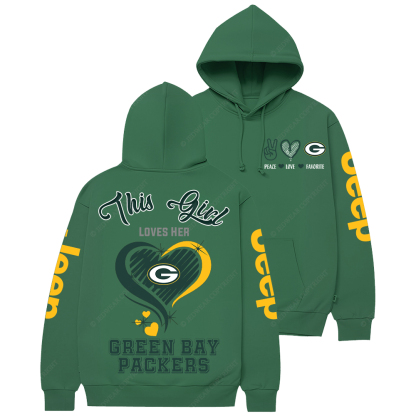 This Girl Loves Her Green Bay Packers Football  Jp Casual Hoodie