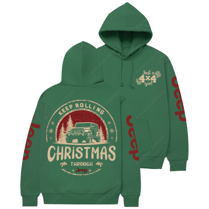 Keep Rolling Through Christmas Jp Casual Hoodie