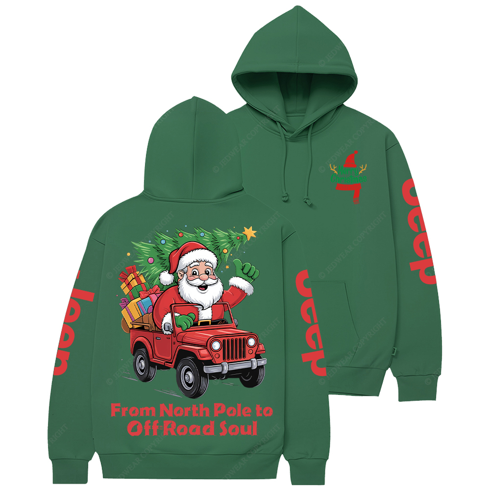 Christmas Santa Riding Monster Truck Xmas Jp Casual Hoodie