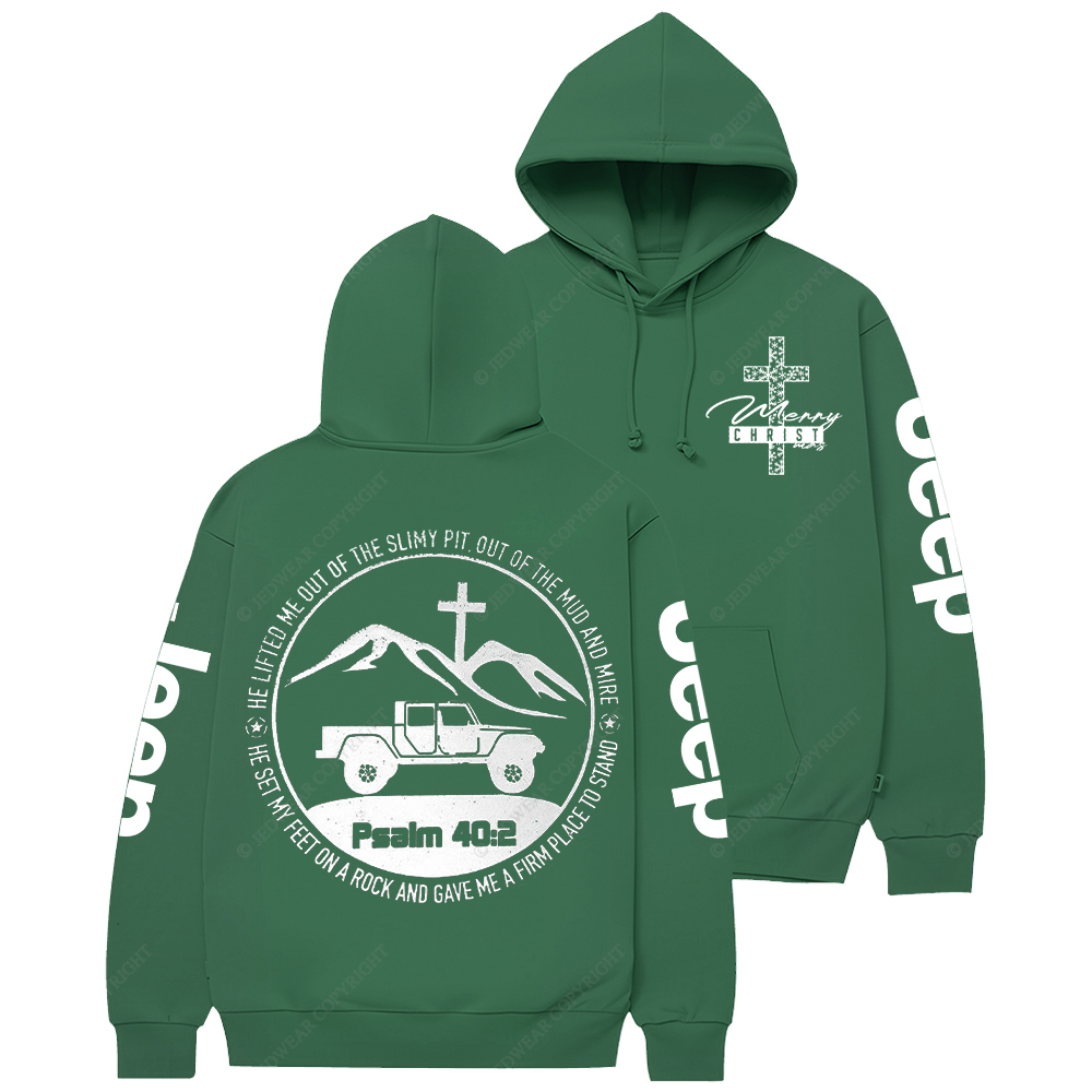 Merry Christmas Religion The Lifted Me Out Of The Slimy Pit Psalm 40:2 Jp Casual Hoodie