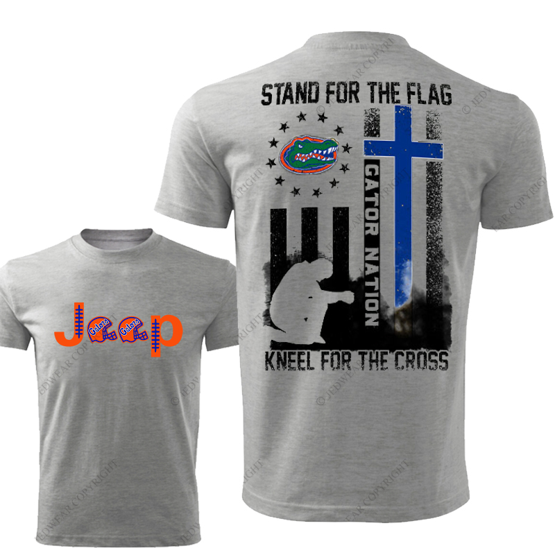 Florida Gators Stand For The Flag Kneel For The Cross Gator Nation Jp T-Shirt