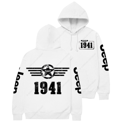 Since 1941 Military Star Rectangle Time Jp Casual Hoodie