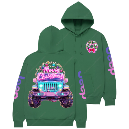 Chubby Neon-Style Off-road With Rounded Cartoon Proportions Jp Casual Hoodie