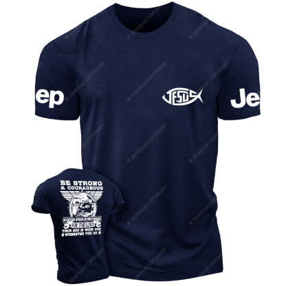 Religion Jesus Be Strong Courageous For The Lord Jp T-Shirt