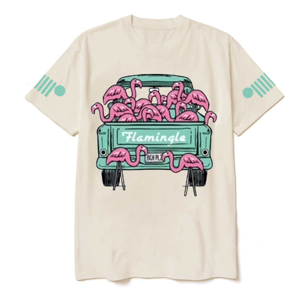 Flamingo Mint Pickup Truck Gladiator Jp T-Shirt