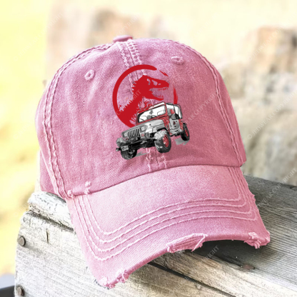 Dinosaur On The Back Of An Off-Road Vehicle Jp Baseball Cap