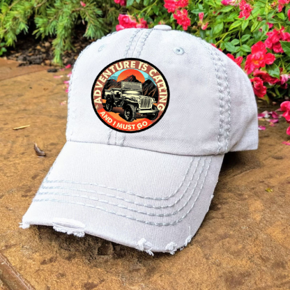 Adventure Is Calling And I Must Go Jp Sunset Mountains Baseball Cap