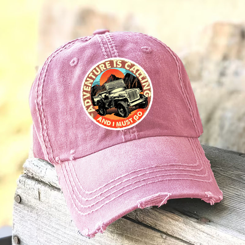 Adventure Is Calling And I Must Go Jp Sunset Mountains Baseball Cap