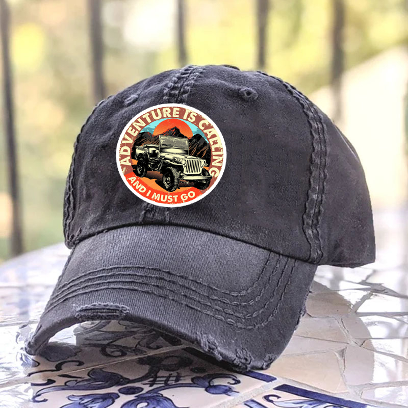 Adventure Is Calling And I Must Go Jp Sunset Mountains Baseball Cap