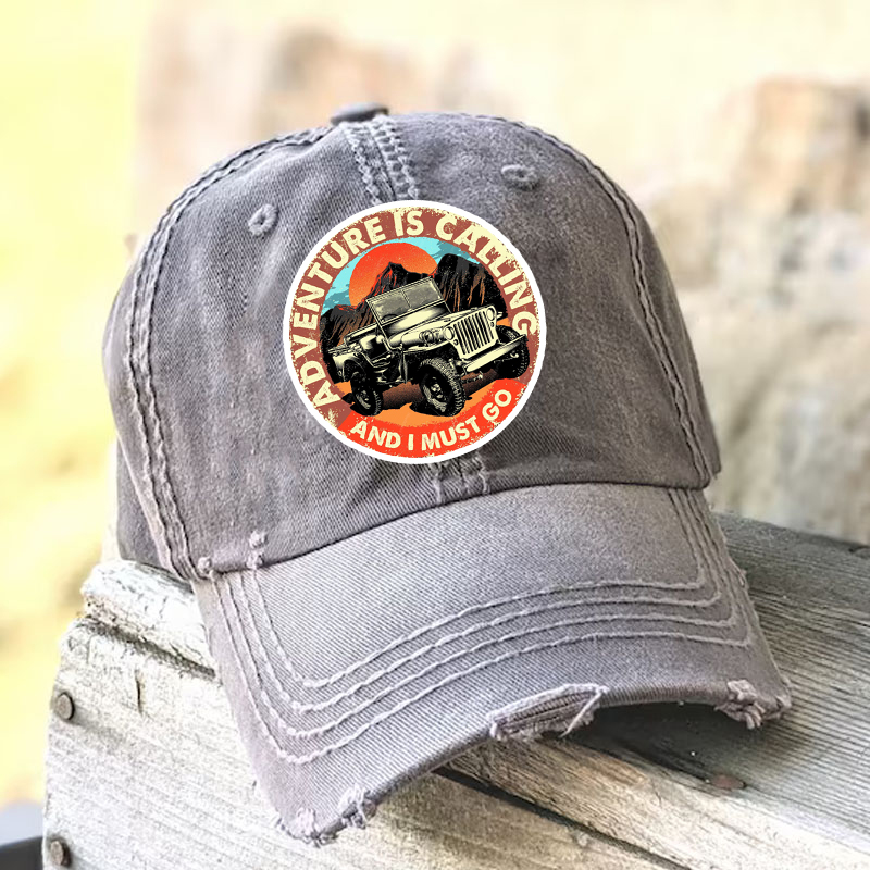 Adventure Is Calling And I Must Go Jp Sunset Mountains Baseball Cap