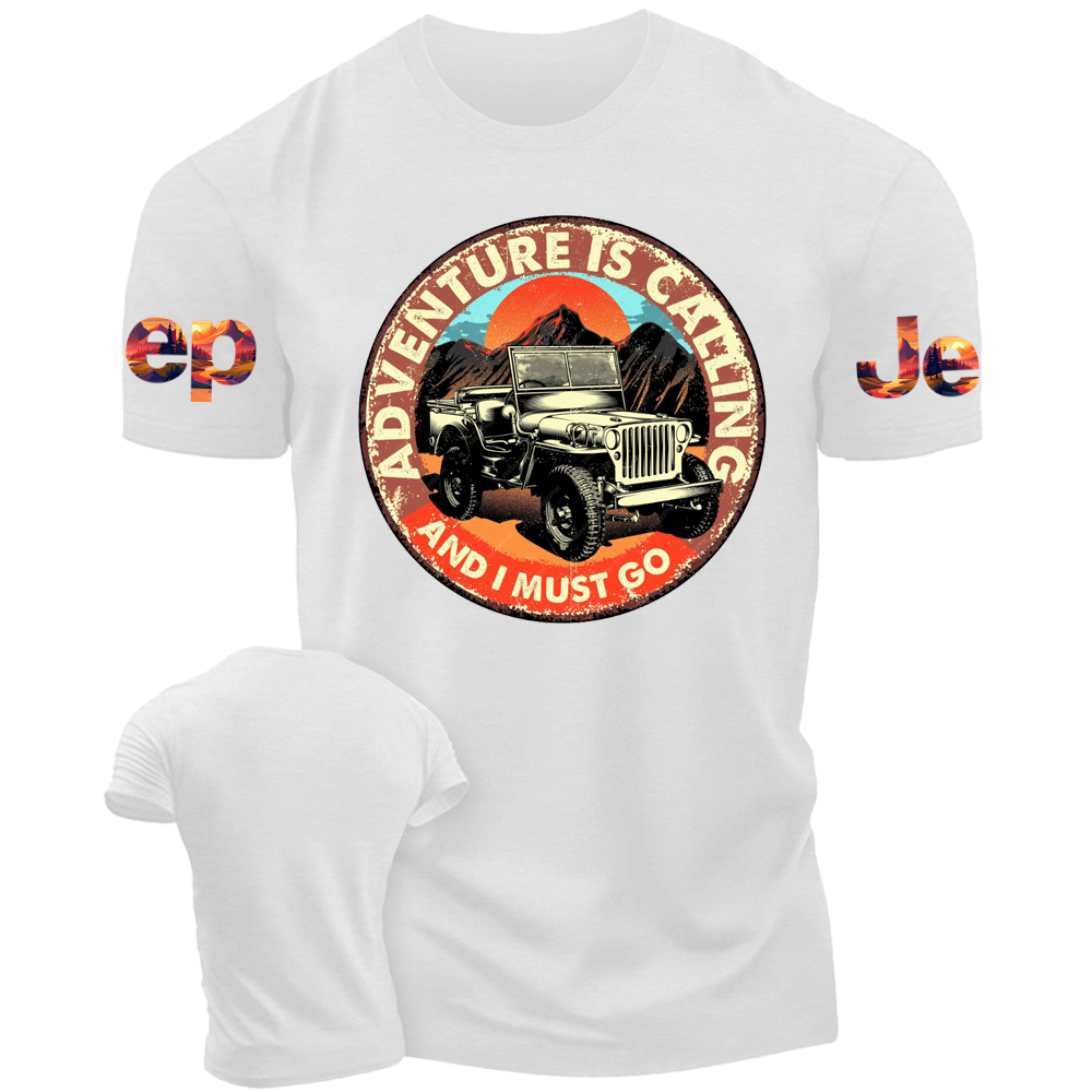 Adventure Is Calling And I Must Go Jp Sunset Mountains T-Shirt