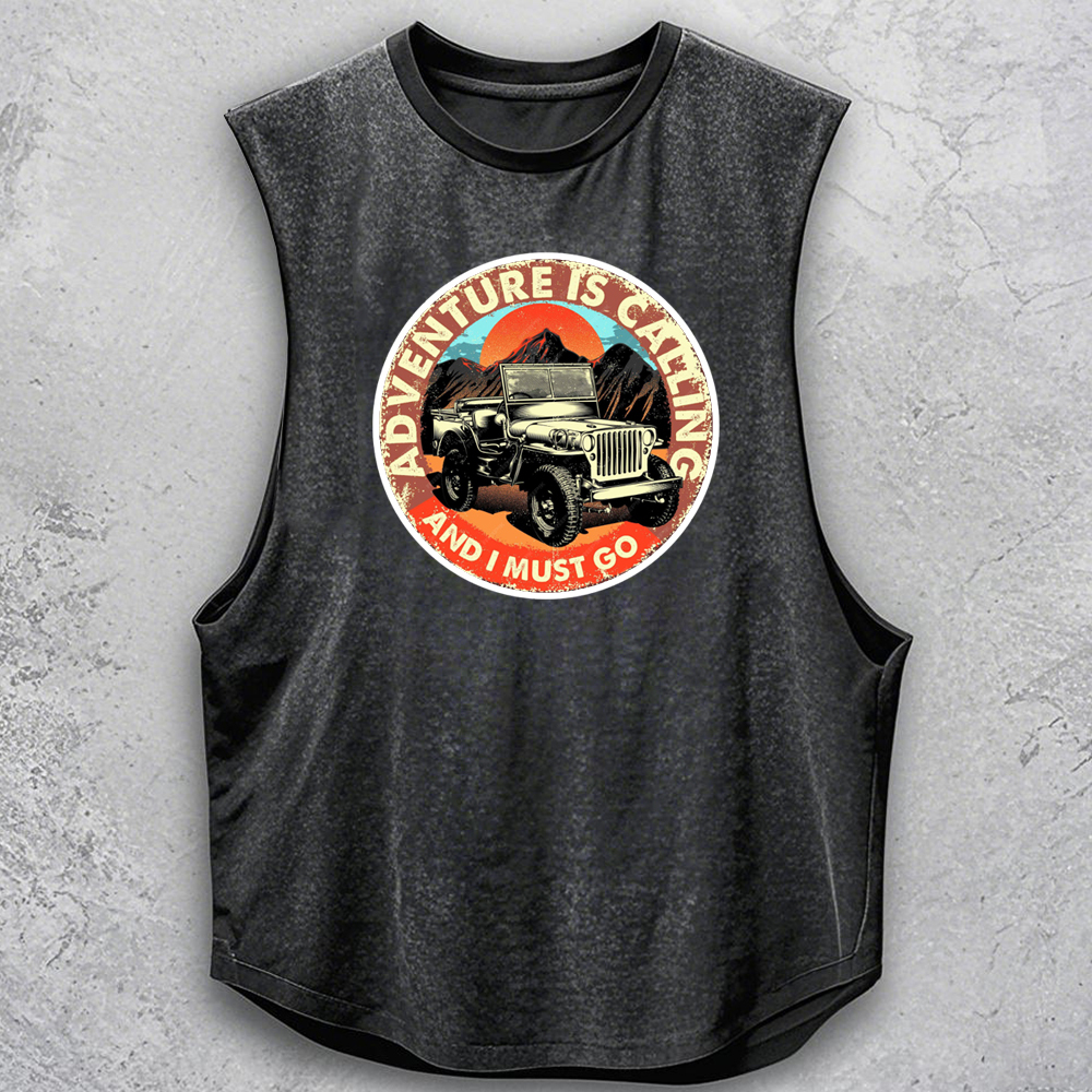 Adventure Is Calling And I Must Go Jp Sunset Mountains Tank