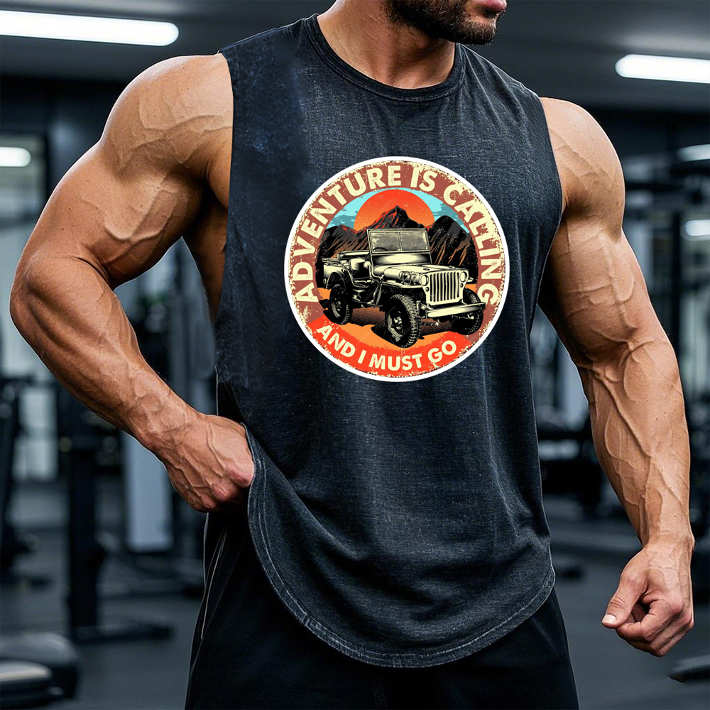 Adventure Is Calling And I Must Go Jp Sunset Mountains Tank