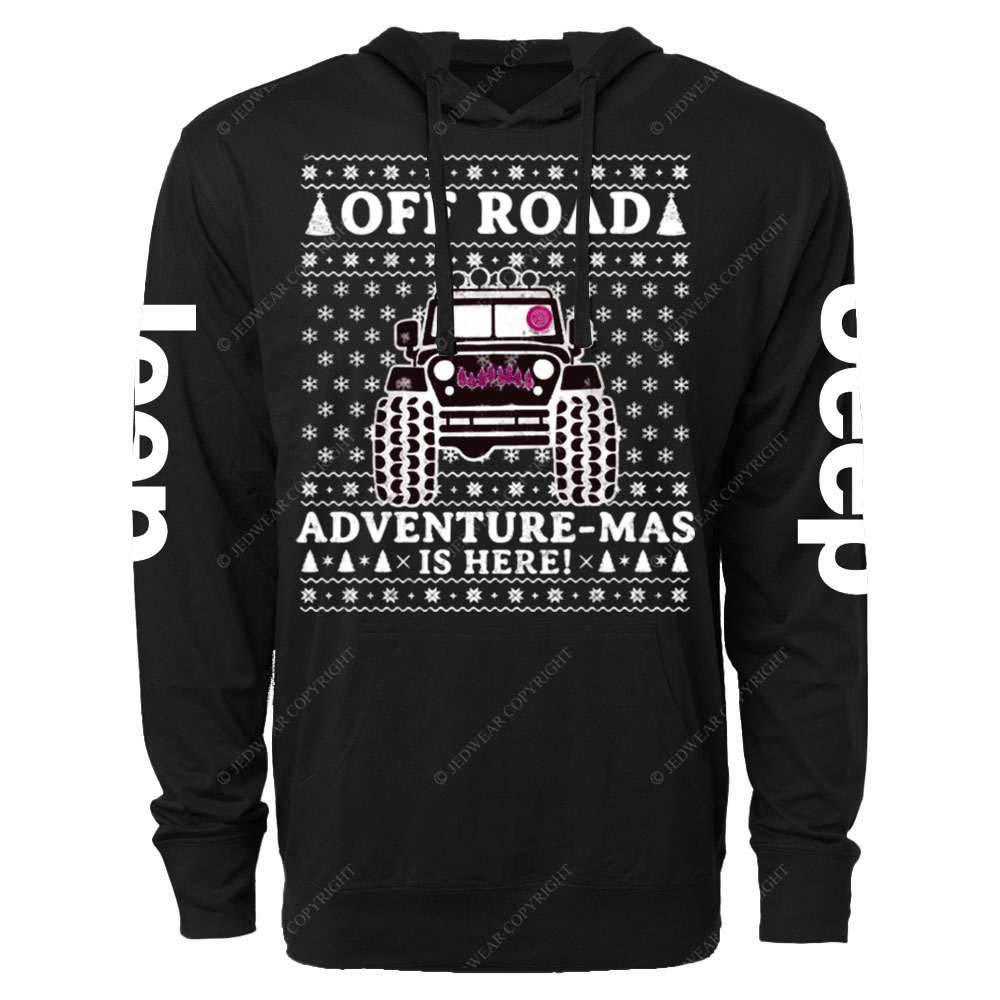 Offroad Adventure-Mas is Here Ugly Christmas Jp Oversized Lightweight Hoodie