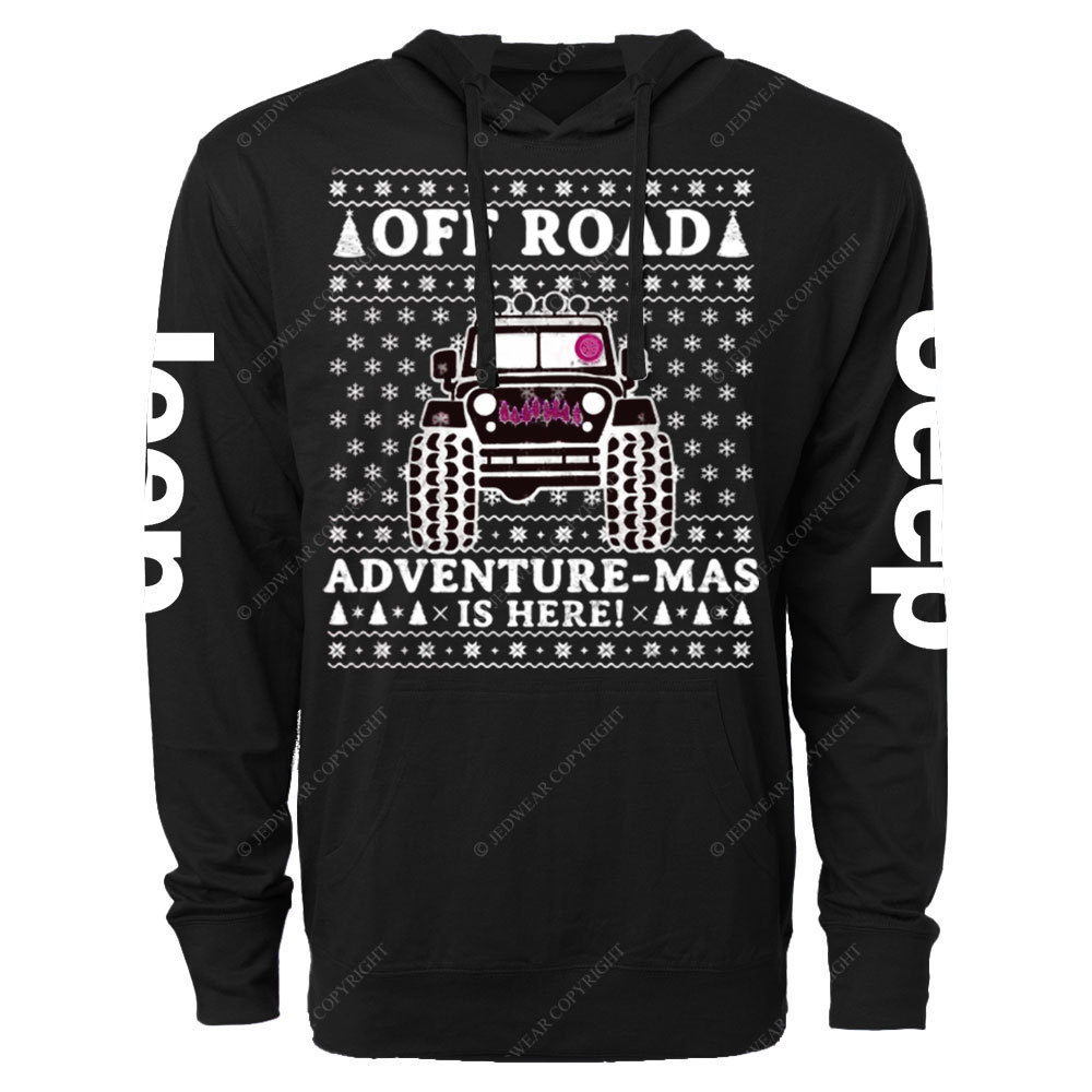 Offroad Adventure-Mas is Here Ugly Christmas Jp Oversized Lightweight Hoodie