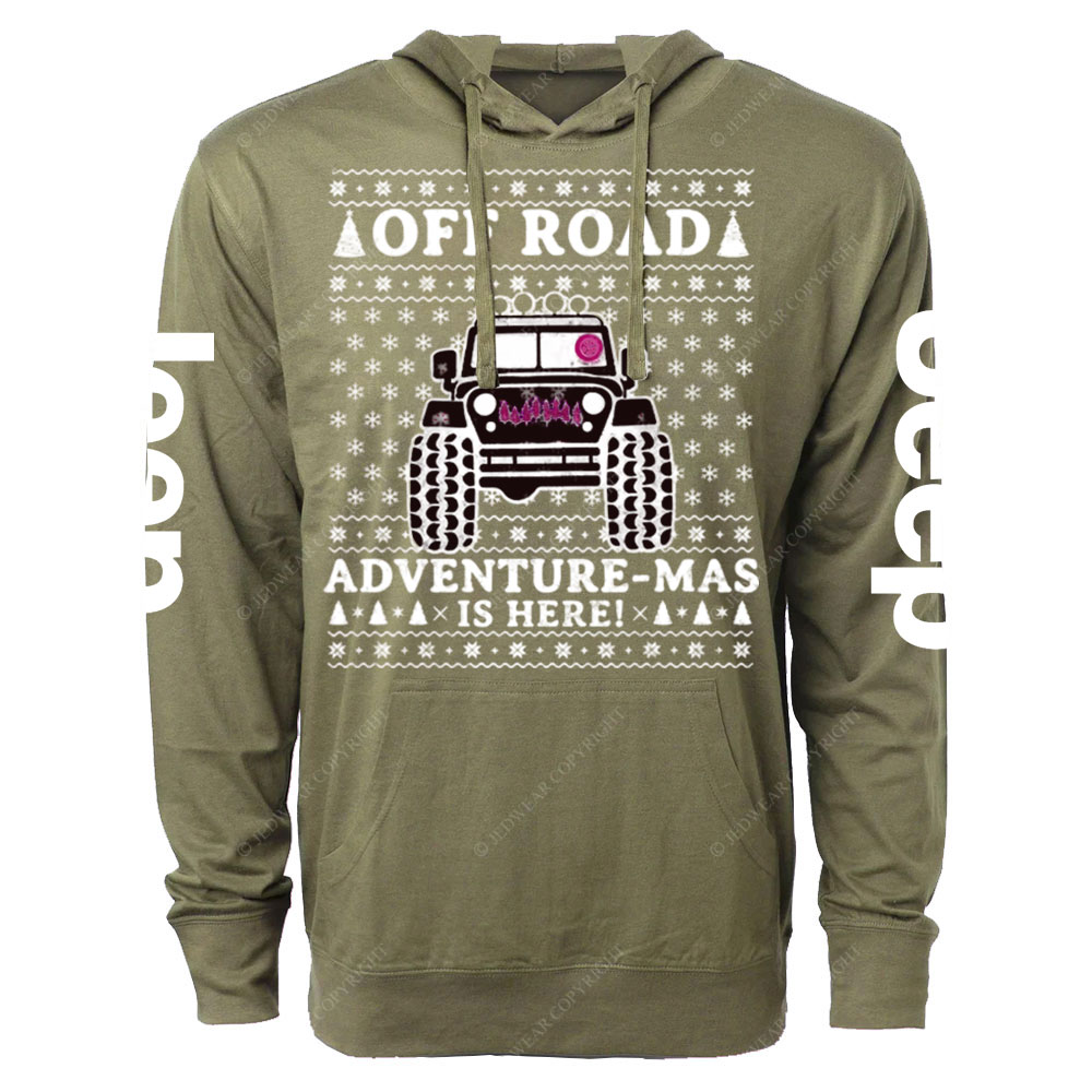 Offroad Adventure-Mas is Here Ugly Christmas Jp Oversized Lightweight Hoodie