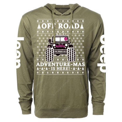 Offroad Adventure-Mas is Here Ugly Christmas Jp Oversized Lightweight Hoodie
