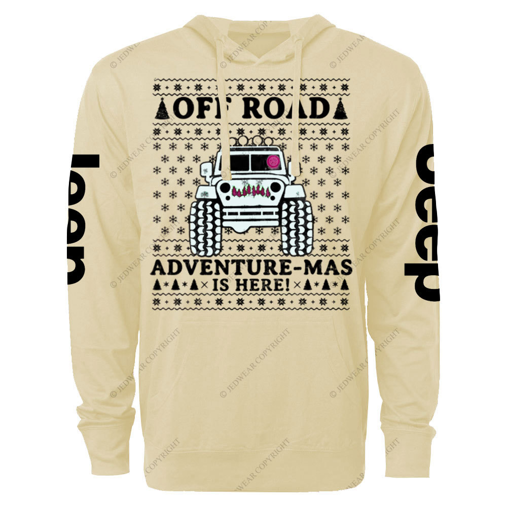 Offroad Adventure-Mas is Here Ugly Christmas Jp Oversized Lightweight Hoodie