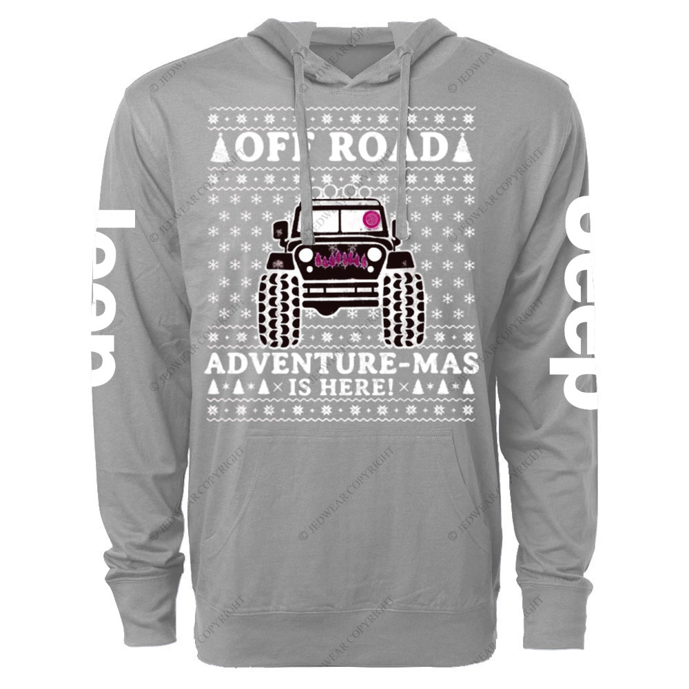 Offroad Adventure-Mas is Here Ugly Christmas Jp Oversized Lightweight Hoodie