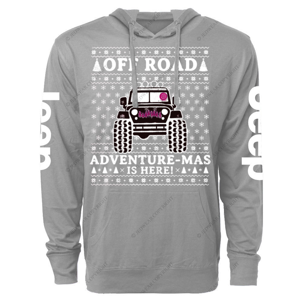 Offroad Adventure-Mas is Here Ugly Christmas Jp Oversized Lightweight Hoodie