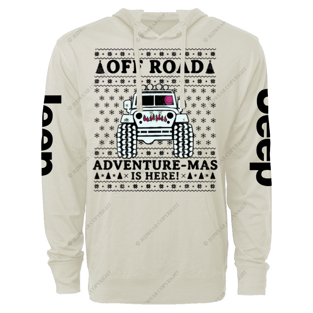 Offroad Adventure-Mas is Here Ugly Christmas Jp Oversized Lightweight Hoodie