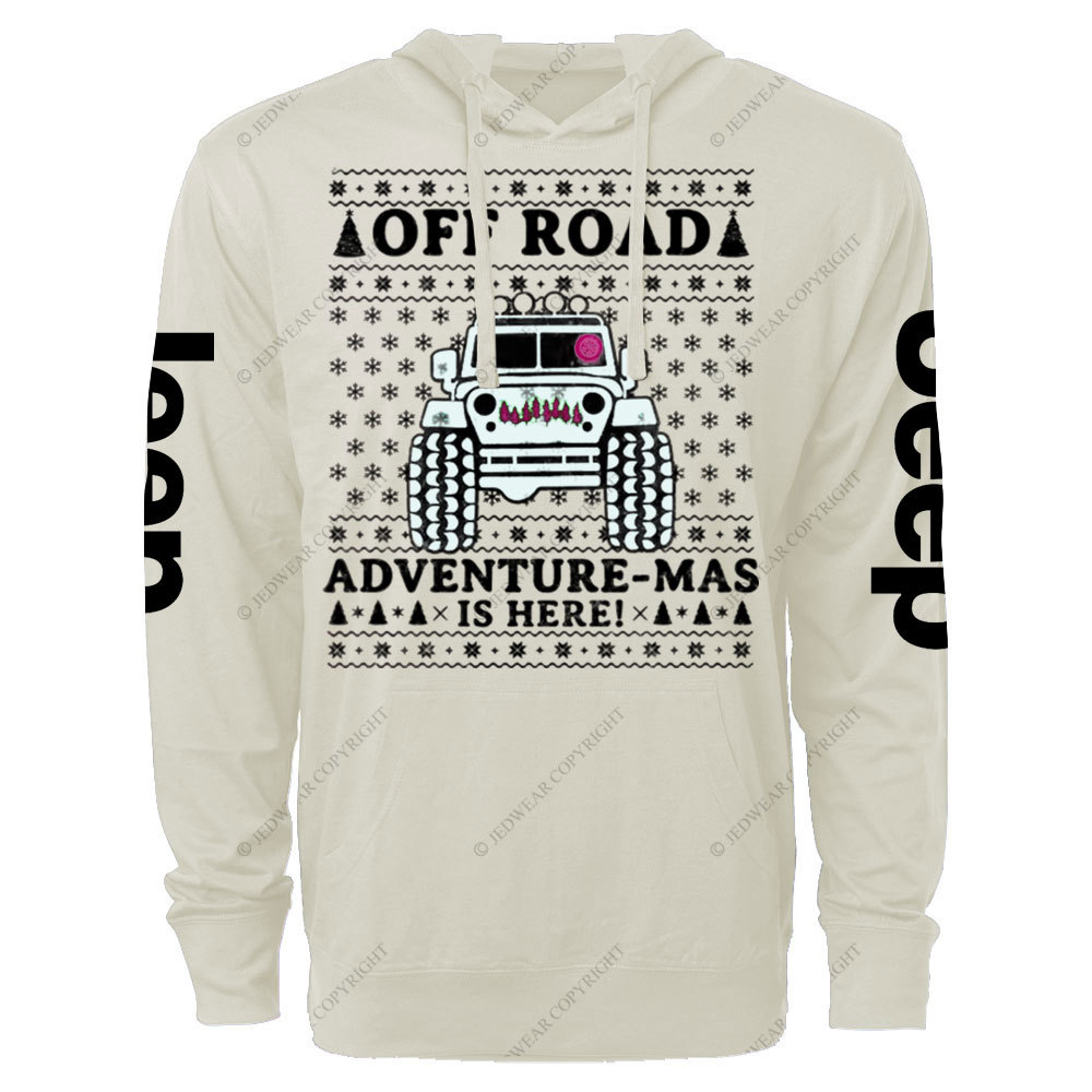 Offroad Adventure-Mas is Here Ugly Christmas Jp Oversized Lightweight Hoodie