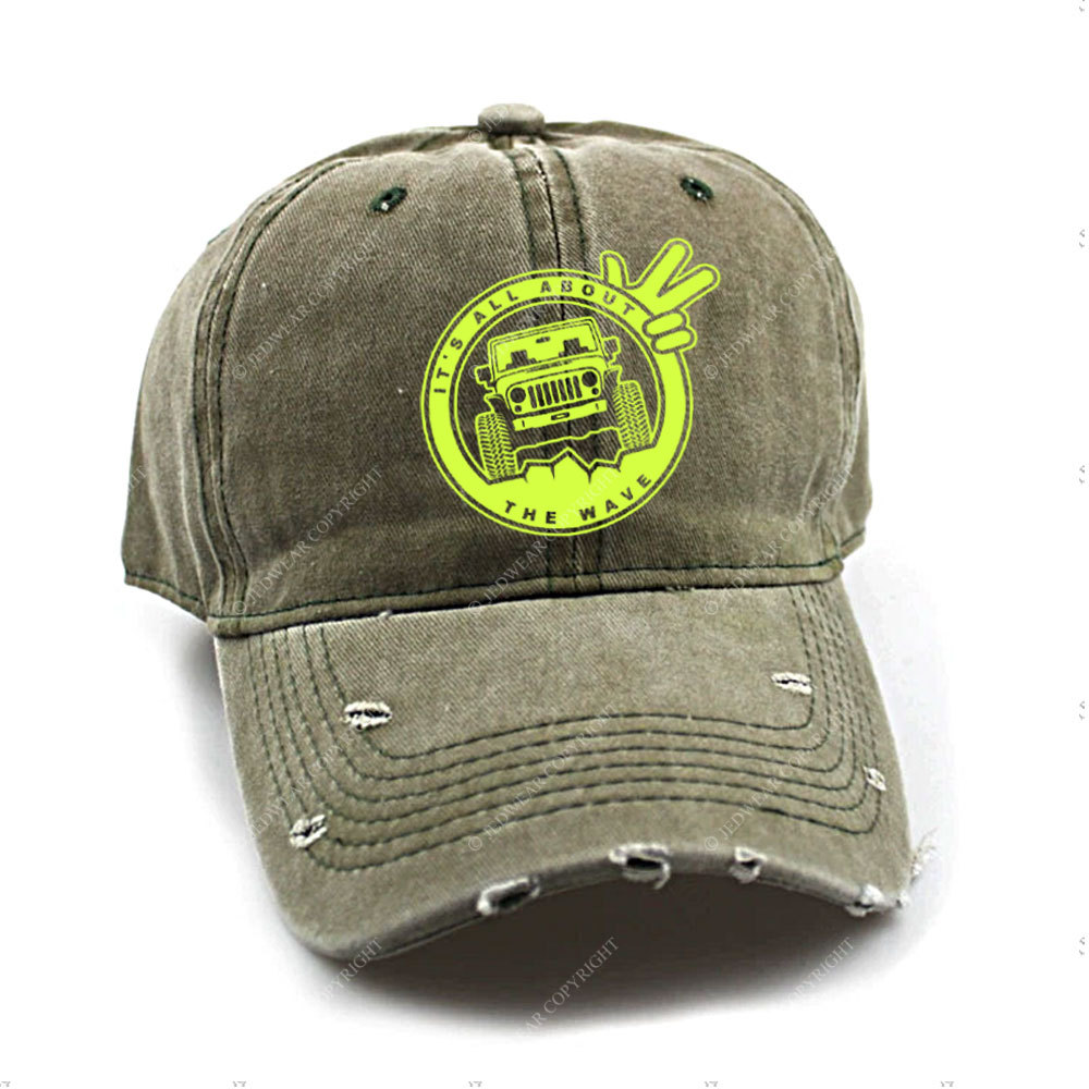 It's The About The Wave Jp Neon Green Baseball Cap