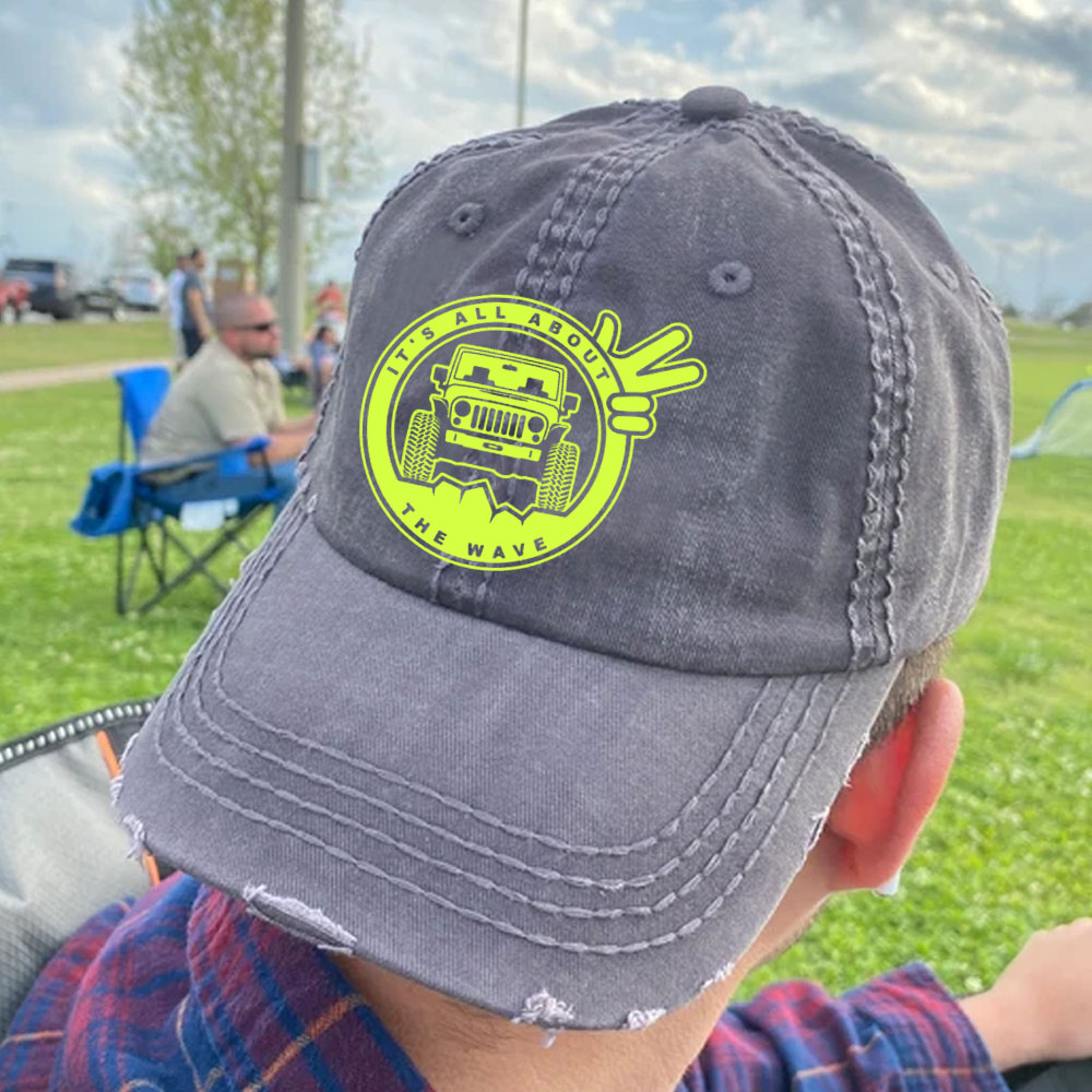 It's The About The Wave Jp Neon Green Baseball Cap