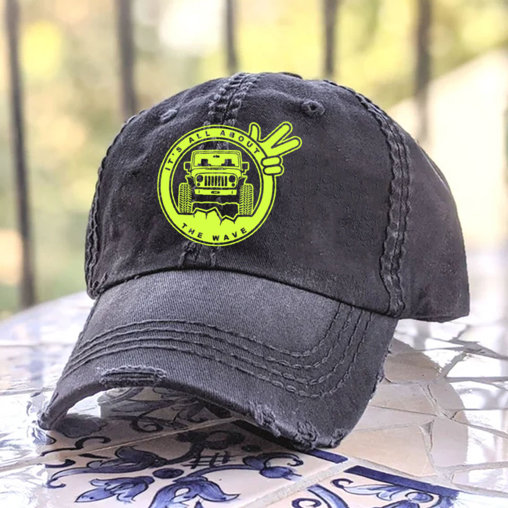 It's The About The Wave Jp Neon Green Baseball Cap