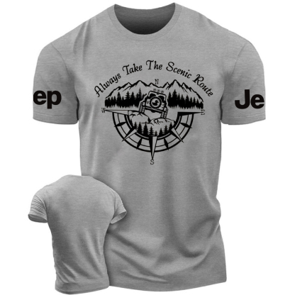 Always Take The Scenic Route offroad Compass Mountains T-Shirt