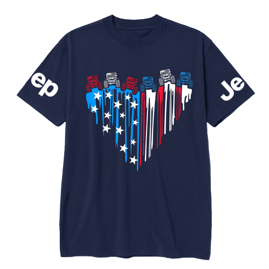 American Flag Heart Offroad Patriotic Jp T-Shirt