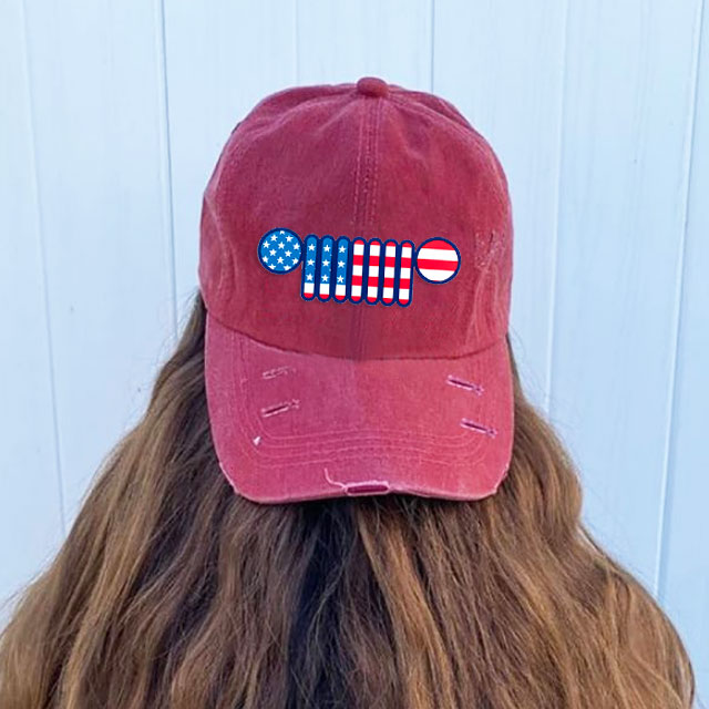 American flag Hat Personalized Jeep Baseball Cap