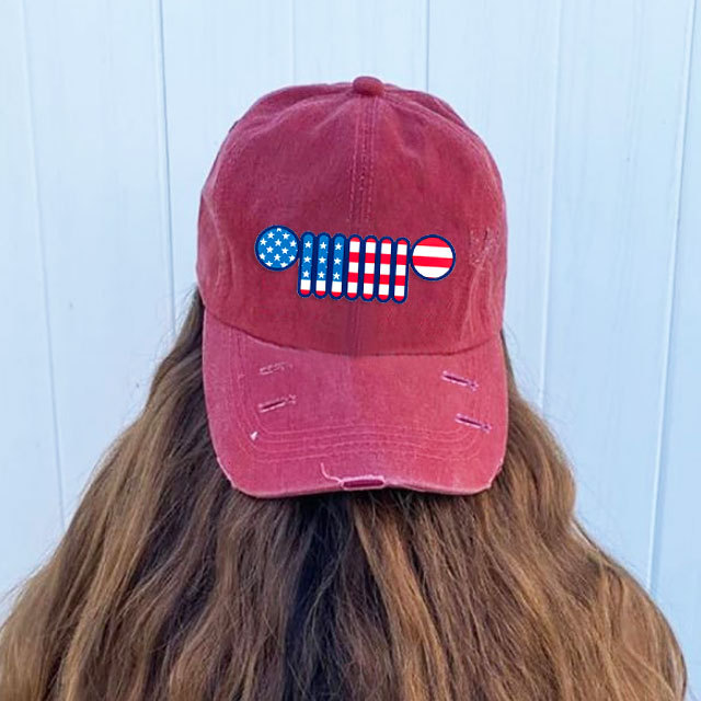 American flag Hat Personalized Jeep Baseball Cap
