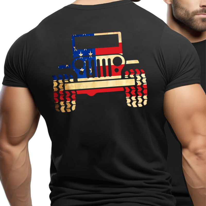 American flag jeep wave T-shirt