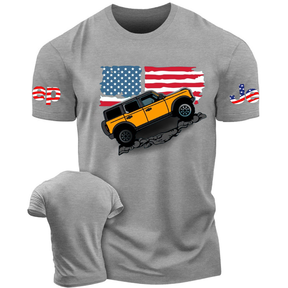 American off-road 4x4 Hiking Adventure Flag T-Shirt