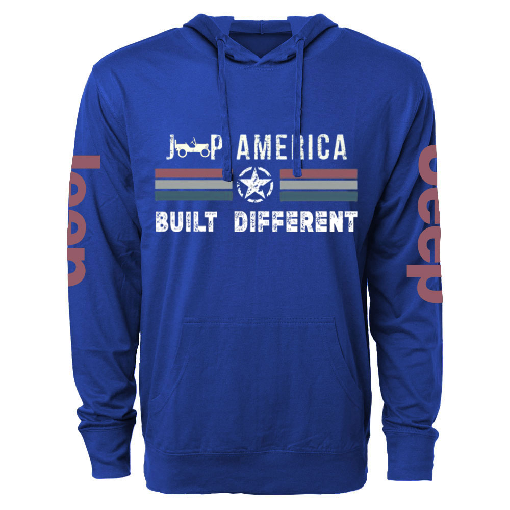 Veteran Gift Jp America Grunge Star Flag Built Different Oversized Lightweight Hoodie