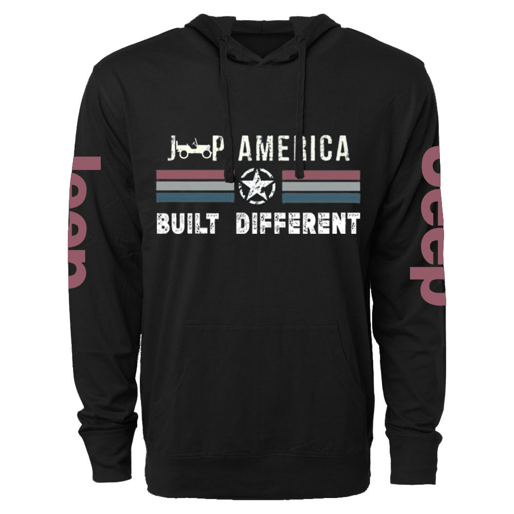 Veteran Gift Jp America Grunge Star Flag Built Different Oversized Lightweight Hoodie