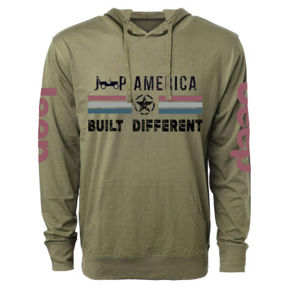 Veteran Gift Jp America Grunge Star Flag Built Different Oversized Lightweight Hoodie