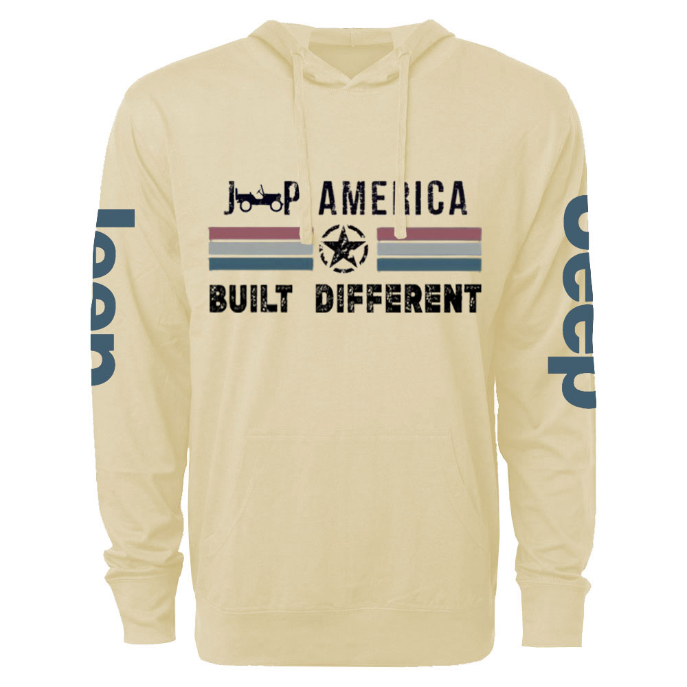Veteran Gift Jp America Grunge Star Flag Built Different Oversized Lightweight Hoodie