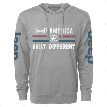 Veteran Gift Jp America Grunge Star Flag Built Different Oversized Lightweight Hoodie