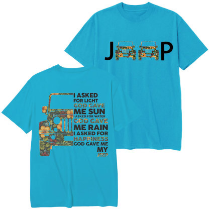 Jp I Asked God For Happiness Double Printed T-Shirt