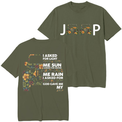 Jp I Asked God For Happiness Double Printed T-Shirt