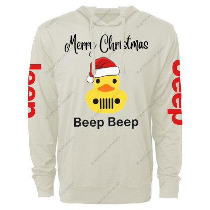 Funny Merry Christmas Duck Beep Beep Jp Oversized Lightweight Hoodie