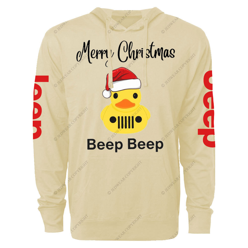 Funny Merry Christmas Duck Beep Beep Jp Oversized Lightweight Hoodie