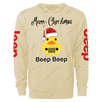 Funny Merry Christmas Duck Beep Beep Jp Oversized Lightweight Hoodie
