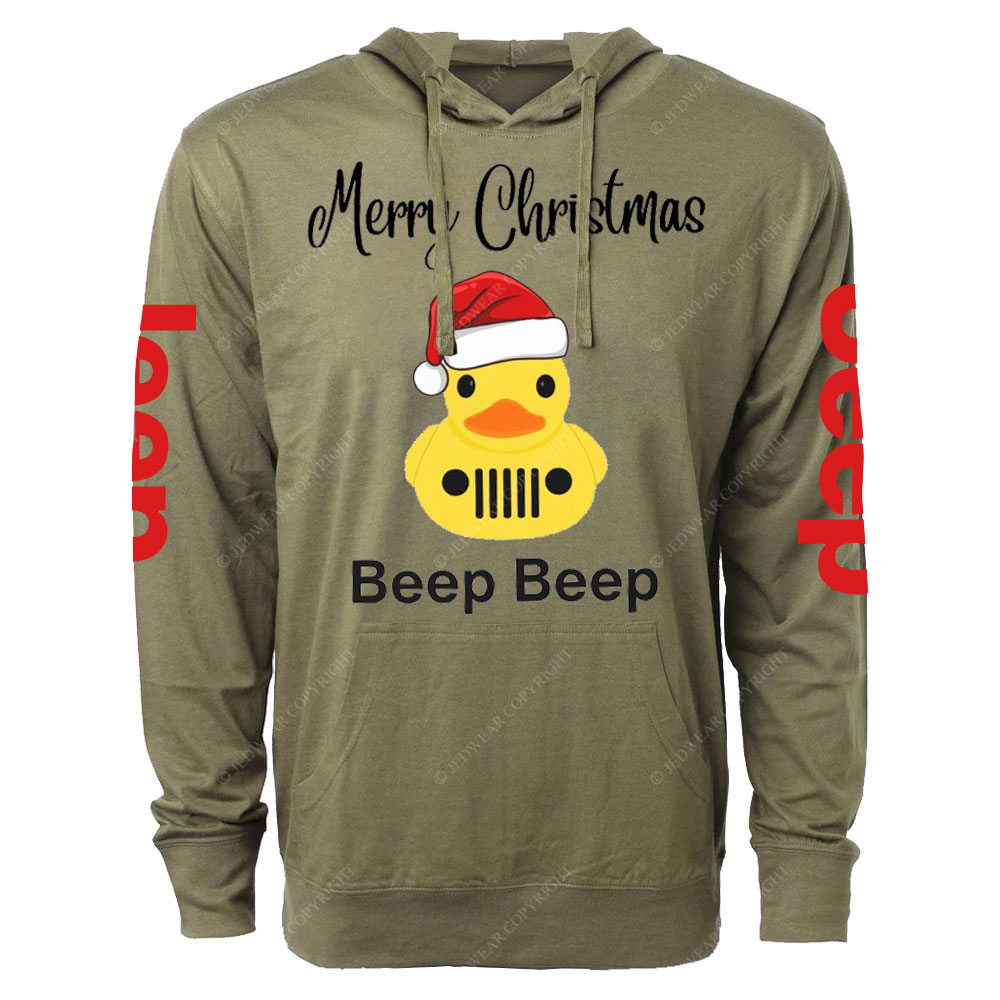 Funny Merry Christmas Duck Beep Beep Jp Oversized Lightweight Hoodie
