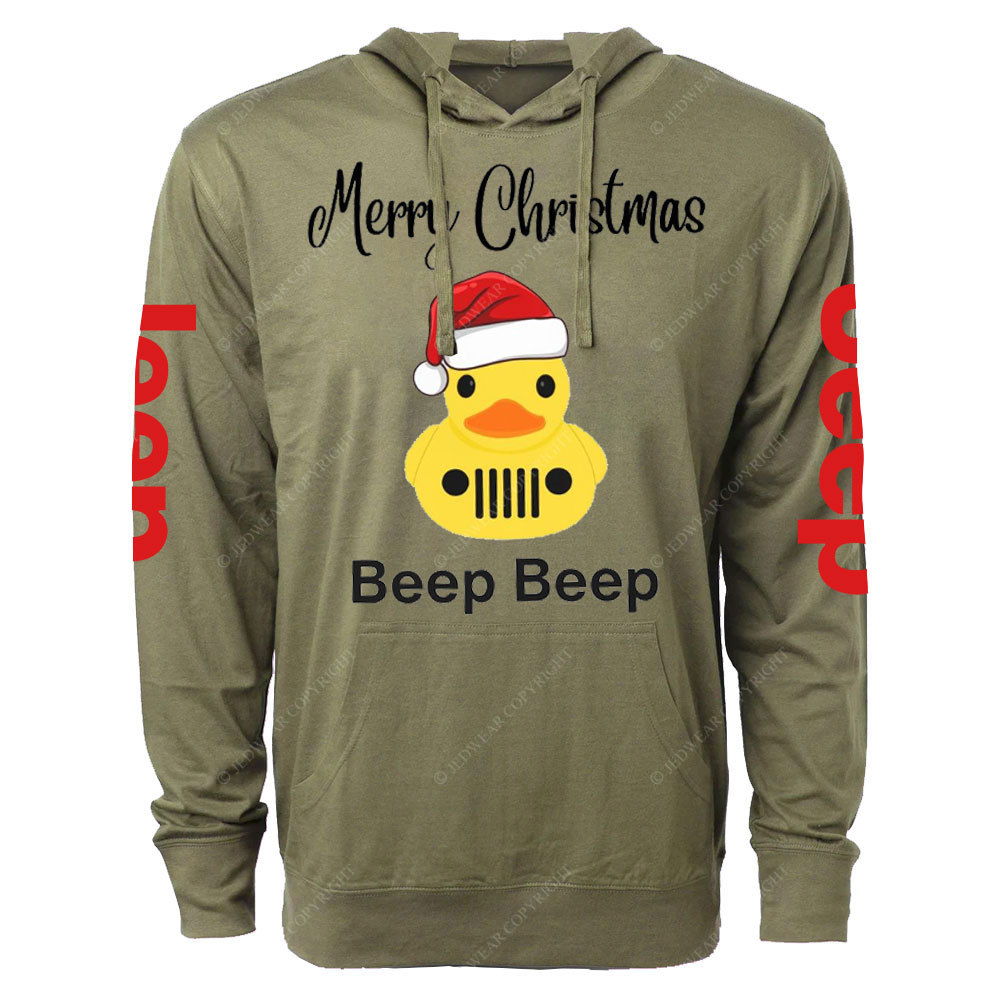 Funny Merry Christmas Duck Beep Beep Jp Oversized Lightweight Hoodie
