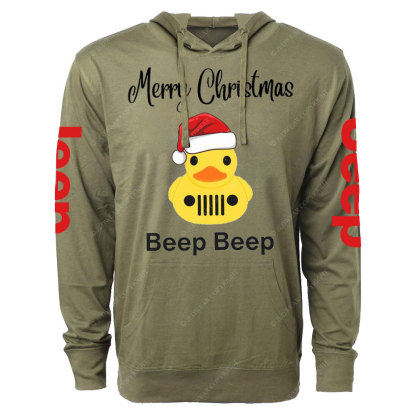 Funny Merry Christmas Duck Beep Beep Jp Oversized Lightweight Hoodie
